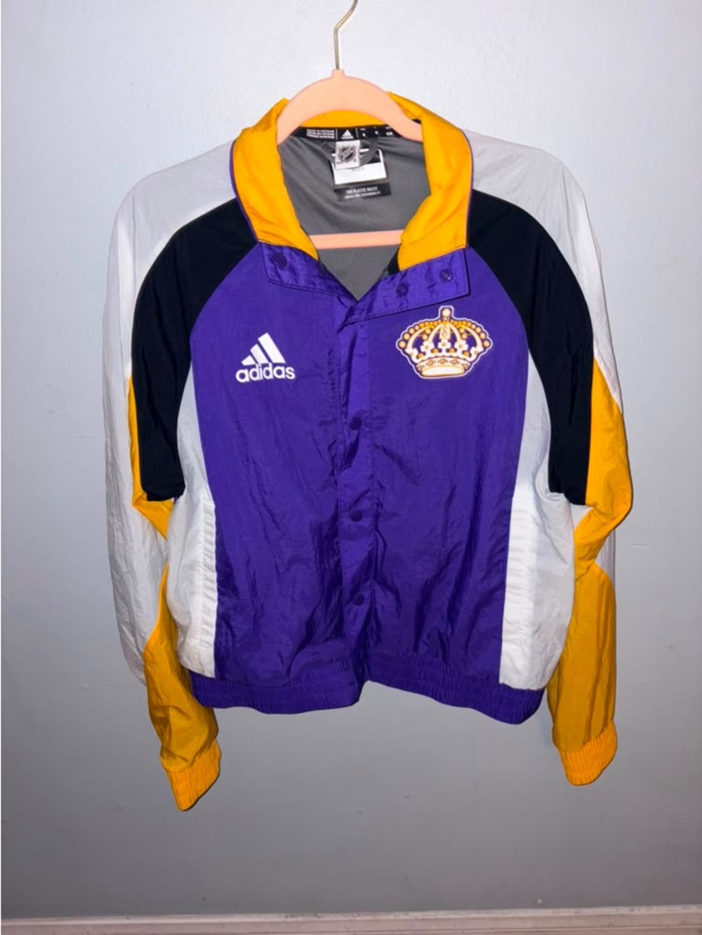 adidas Purple, Yellow & Black NHL Colorblock Jacket